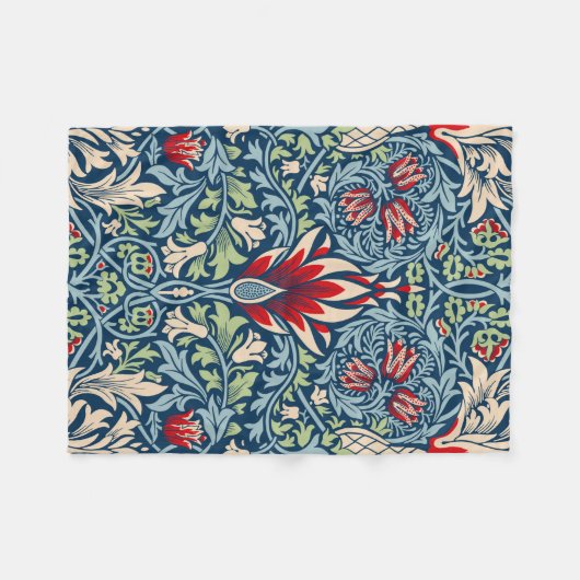 William Morris Snakeshead Fritillary Floral Design Fleecedecke (Vorderseite (Horizontal))