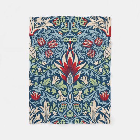 William Morris Snakeshead Fritillary Floral Design Fleecedecke (Vorderseite)