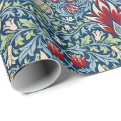 William Morris Snakeshead Fritillary Floral Design Geschenkpapier (Rolleneckpunkt)