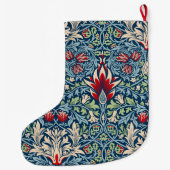 William Morris Snakeshead Fritillary Floral Design Großer Weihnachtsstrumpf (Rückseite)