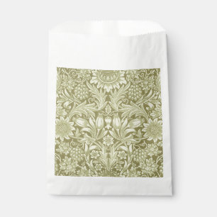 William Morris Sonnenblume Vintage Oliv Damast Geschenktütchen