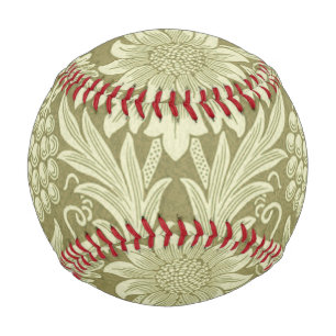 William Morris Sonnenblume Vintage Olive Damast Baseball