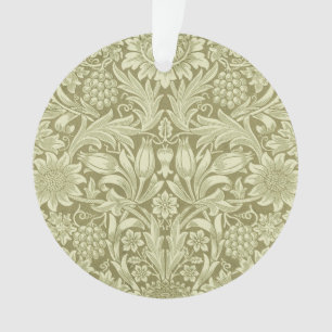 William Morris Sonnenblume Vintage Olive Damast Ornament