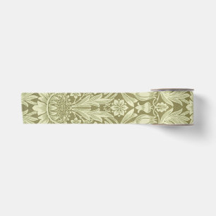 William Morris Sonnenblume Vintage Olive Damast Satinband