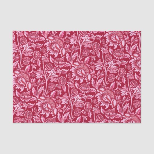William Morris Sonnenblumen, Burgund und Pink Seidenpapier (Vorderseite)