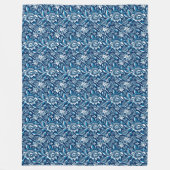 William Morris Sonnenblumen, Dunkelblau und Weiß Fleecedecke (Vorderseite)