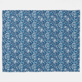 William Morris Sonnenblumen, Dunkelblau und Weiß Fleecedecke (Vorderseite (Horizontal))