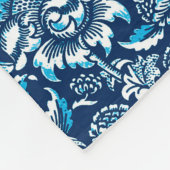 William Morris Sonnenblumen, Dunkelblau und Weiß Fleecedecke (Ecke)