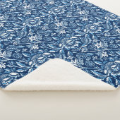 William Morris Sonnenblumen, Dunkelblau und Weiß Sherpadecke (3/4)
