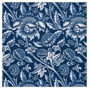 William Morris Sonnenblumen, Dunkelblau und Weiß Stoff