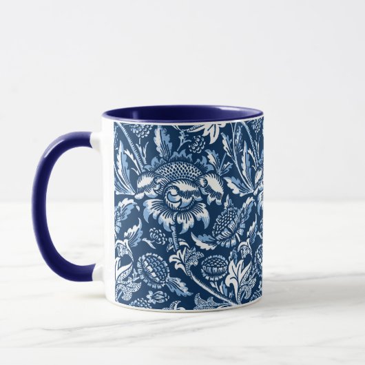 William Morris Sonnenblumen, Dunkelblau und Weiß Tasse (Links)