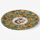 William Morris Sonnenblumen Eichhörnchen Pappteller (Schrägansicht)