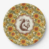 William Morris Sonnenblumen Eichhörnchen Pappteller (Vorderseite)