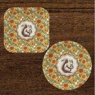 William Morris Sonnenblumen Eichhörnchen Pappteller