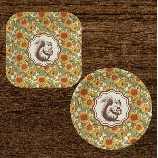 William Morris Sonnenblumen Eichhörnchen Pappteller