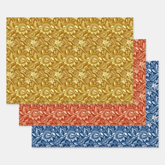 William Morris Sonnenblumen, Gold Orange & Blue Geschenkpapier Set (Set)