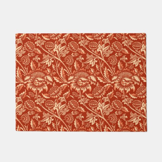 William Morris Sonnenblumen, Mandarin Orange Fußmatte (Vorderseite)