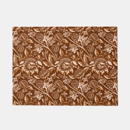 William Morris Sonnenblumen, Schokolade Brown & Be Fußmatte (Vorderseite)