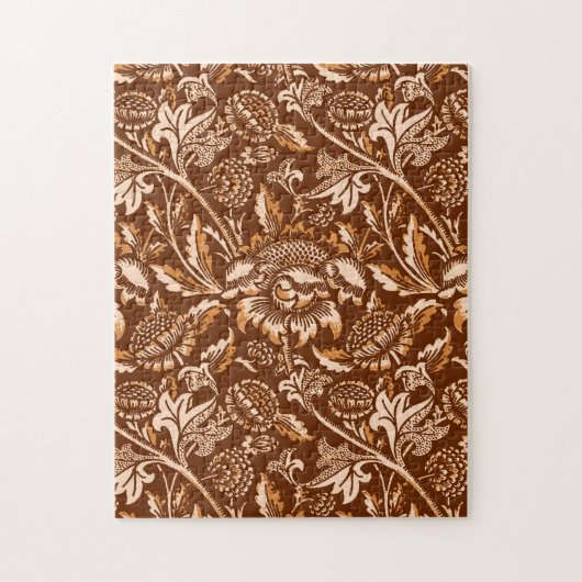 William Morris Sonnenblumen, Schokolade Brown & Be Puzzle (Vertikal)