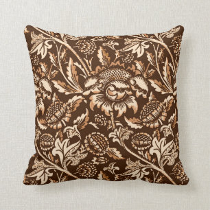 William Morris Sonnenblumen, Schokoladenbraun & Be Kissen