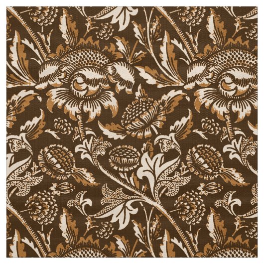 William Morris Sonnenblumen, Schokoladenbraun Stoff (Muster)
