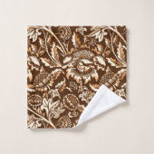 William Morris-Sonnenblumen, schokoladenbraun u. Badhandtuch Set (Waschlappen)