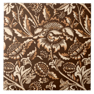 William Morris Sonnenblumen, Schokoladenbraun und Fliese