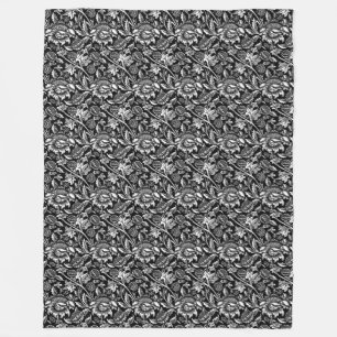 William Morris Sonnenblumen, Schwarz und Weiß Fleecedecke