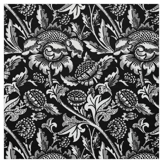 William Morris Sonnenblumen, Schwarz und Weiß Stoff (Muster)