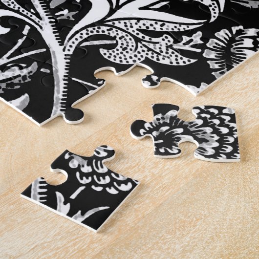 William Morris Sonnenblumen, schwarz, weiß und gra Puzzle (Seite)