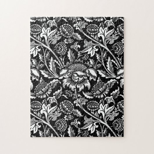 William Morris Sonnenblumen, schwarz, weiß und gra Puzzle (Vertikal)