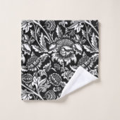 William Morris-Sonnenblumen, Schwarzweiss Badhandtuch Set (Waschlappen)