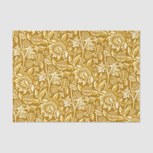 William Morris-Sonnenblumen, Senf-Gelb/Gold Seidenpapier (Vorderseite)