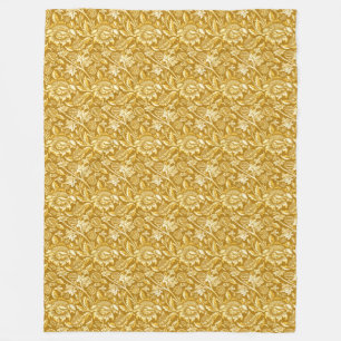 William Morris Sonnenblumen, Senfgelb / Gold Fleecedecke