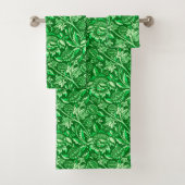 William Morris-Sonnenblumen, Smaragdgrün Badhandtuch Set (Insitu)