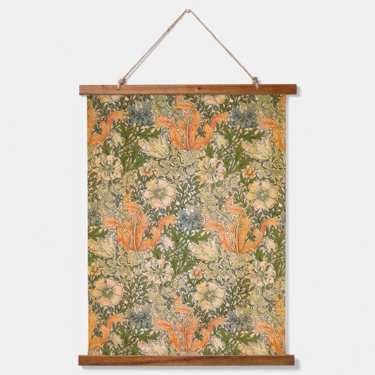 William Morris Spring Compton Blume Festival Wandteppich Mit Holzrahmen (Vorderseite)