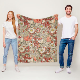William Morris Spring Compton Blume Vintag Red Fleecedecke