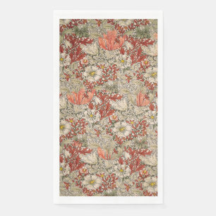 William Morris Spring Compton Blume Vintag Red Serviette