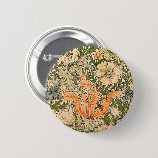 William Morris Spring Compton Blumenfest Button (Vorne & Hinten)