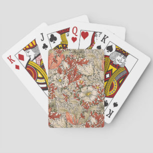 William Morris Spring Compton Flower Vintage Rot Spielkarten