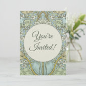 William Morris Spring Thicket: Antique Floral Einladung (Stehend Vorderseite)