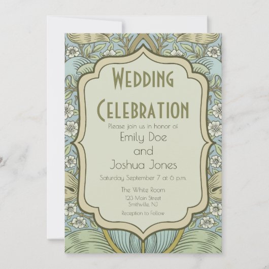 William Morris Spring Thicket: Antique Floral Einladung (Vorderseite)