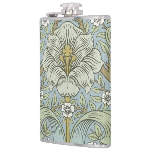 William Morris Spring Thicket: Antique Floral Flachmann (Links)