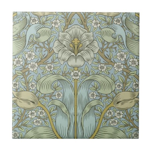 William Morris Spring Thicket: Antique Floral Fliese (Vorderseite)