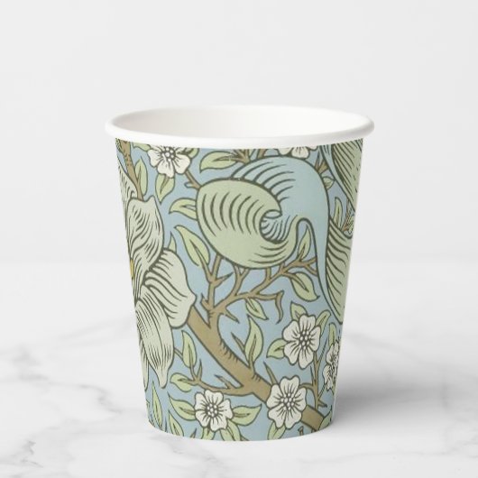 William Morris Spring Thicket: Antique Floral Pappbecher (Rückseite)
