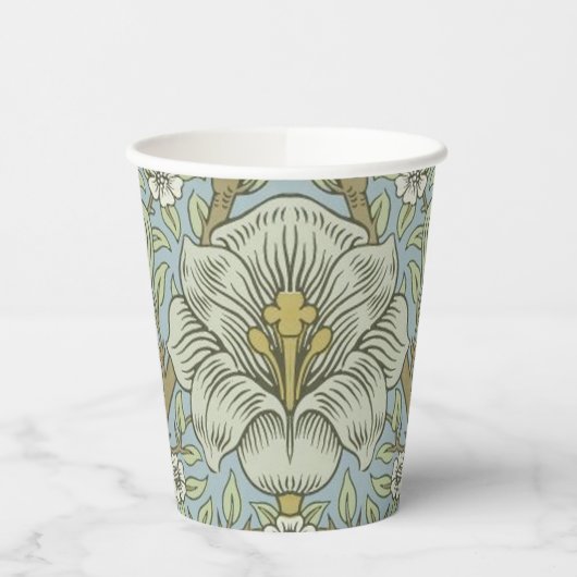 William Morris Spring Thicket: Antique Floral Pappbecher (Links)