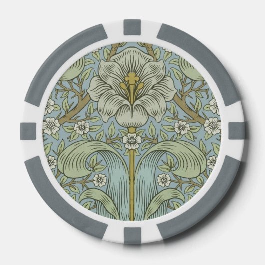 William Morris Spring Thicket: Antique Floral Pokerchips (Vorderseite)