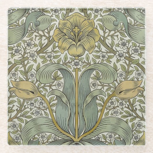 William Morris Spring Thicket Classic Muster Glasuntersetzer (Vorderseite)