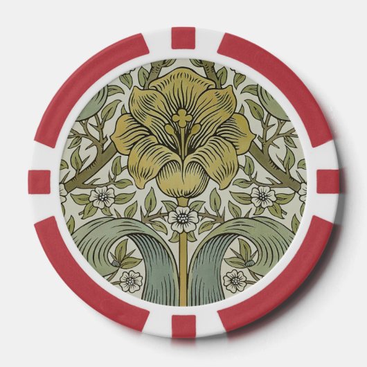William Morris Spring Thicket Classic Muster Pokerchips (Vorderseite)