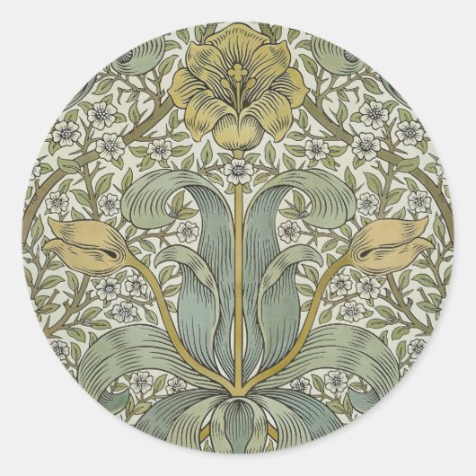 William Morris Spring Thicket Classic Muster Runder Aufkleber (Vorderseite)
